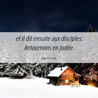 Picture 06 - Jean 11:7 LSG - et il dit ensuite aux disciples: Retournons en - Bible Verse Picture