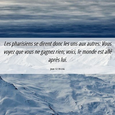 Picture 06 - Jean 12:19 LSG - Les pharisiens se dirent donc les uns aux autres: - Bible Verse Picture