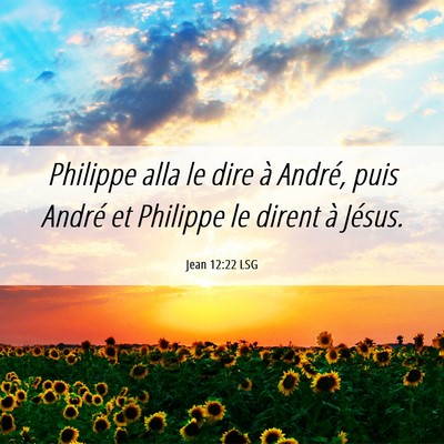 Picture 06 - Jean 12:22 LSG - Philippe alla le dire à André, puis André et - Bible Verse Picture