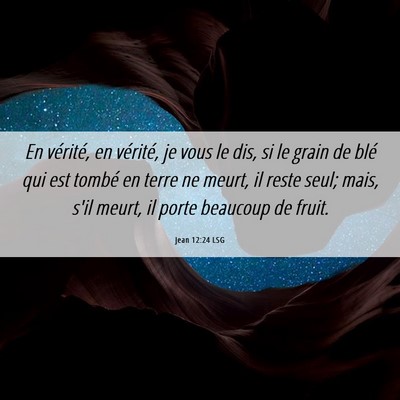 Picture 06 - Jean 12:24 LSG - En vérité, en vérité, je vous le dis, si le - Bible Verse Picture