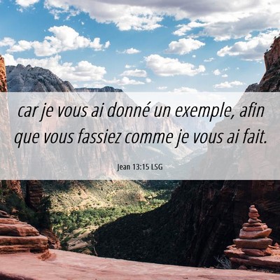 Picture 06 - Jean 13:15 LSG - car je vous ai donné un exemple, afin que vous - Bible Verse Picture