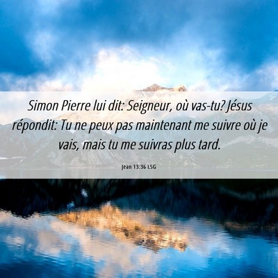 Picture 06 - Jean 13:36 LSG - Simon Pierre lui dit: Seigneur, où vas-tu? - Bible Verse Picture