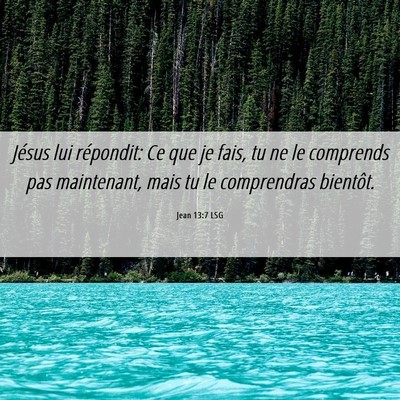 Picture 06 - Jean 13:7 LSG - Jésus lui répondit: Ce que je fais, tu ne le - Bible Verse Picture