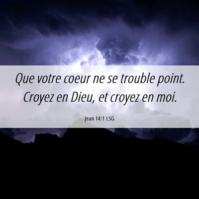 Picture 06 - Jean 14:1 LSG - Que votre coeur ne se trouble point. Croyez en - Bible Verse Picture