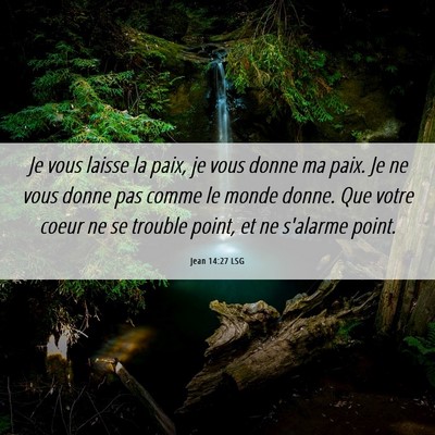 Picture 06 - Jean 14:27 LSG - Je vous laisse la paix, je vous donne ma paix. Je - Bible Verse Picture