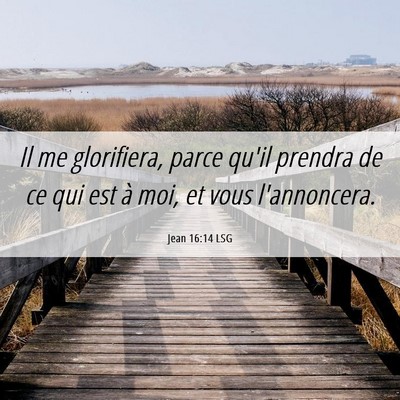 Picture 06 - Jean 16:14 LSG - Il me glorifiera, parce qu'il prendra de ce qui - Bible Verse Picture