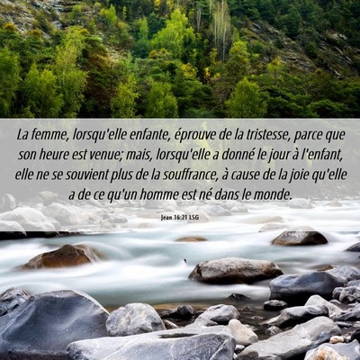 Picture 06 - Jean 16:21 LSG - La femme, lorsqu'elle enfante, éprouve de la - Bible Verse Picture