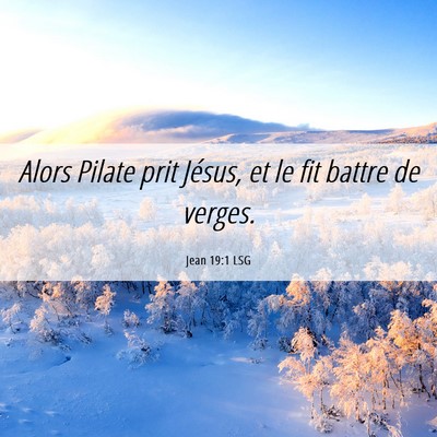 Picture 06 - Jean 19:1 LSG - Alors Pilate prit Jésus, et le fit battre de - Bible Verse Picture