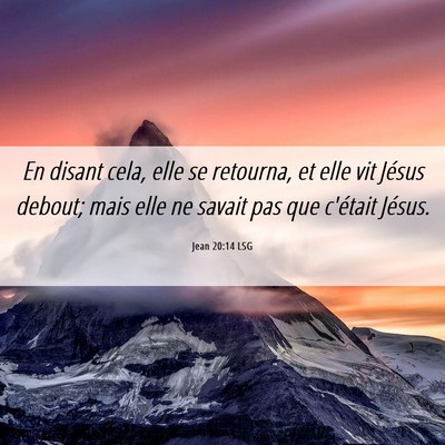 Picture 06 - Jean 20:14 LSG - En disant cela, elle se retourna, et elle vit - Bible Verse Picture