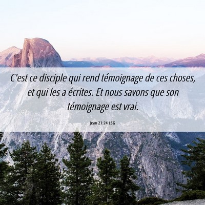 Picture 06 - Jean 21:24 LSG - C'est ce disciple qui rend témoignage de ces - Bible Verse Picture