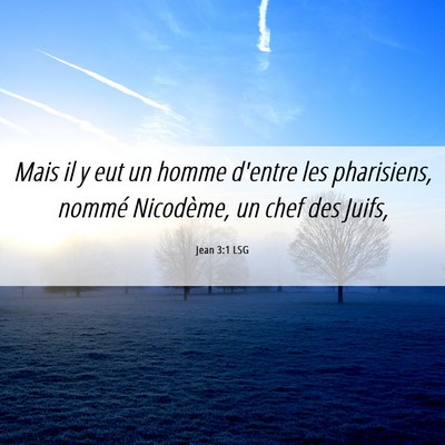 Picture 06 - Jean 3:1 LSG - Mais il y eut un homme d'entre les pharisiens, - Bible Verse Picture