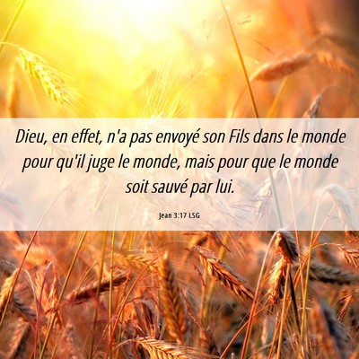 Picture 06 - Jean 3:17 LSG - Dieu, en effet, n'a pas envoyé son Fils dans le - Bible Verse Picture