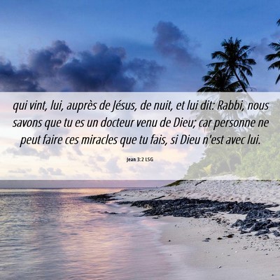 Picture 06 - Jean 3:2 LSG - qui vint, lui, auprès de Jésus, de nuit, et lui - Bible Verse Picture