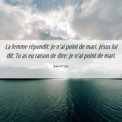 Picture 06 - Jean 4:17 LSG - La femme répondit: Je n'ai point de mari. Jésus - Bible Verse Picture