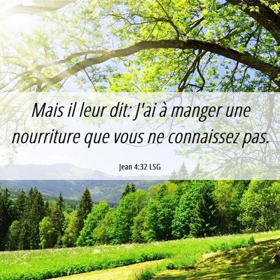 Picture 06 - Jean 4:32 LSG - Mais il leur dit: J'ai à manger une nourriture - Bible Verse Picture