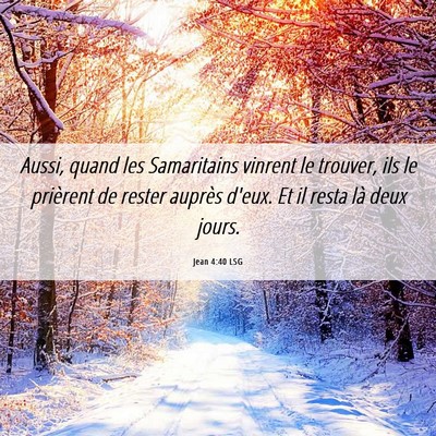 Picture 06 - Jean 4:40 LSG - Aussi, quand les Samaritains vinrent le trouver, - Bible Verse Picture