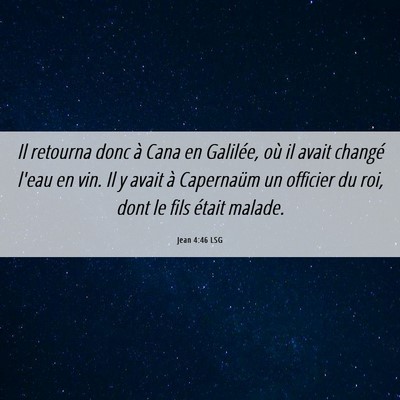 Picture 06 - Jean 4:46 LSG - Il retourna donc à Cana en Galilée, où il - Bible Verse Picture