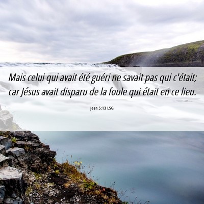 Picture 06 - Jean 5:13 LSG - Mais celui qui avait été guéri ne savait pas - Bible Verse Picture