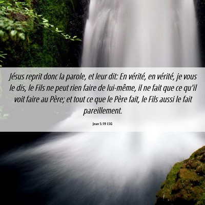 Picture 06 - Jean 5:19 LSG - Jésus reprit donc la parole, et leur dit: En - Bible Verse Picture