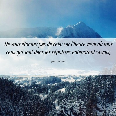 Picture 06 - Jean 5:28 LSG - Ne vous étonnez pas de cela; car l'heure vient - Bible Verse Picture