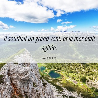 Picture 06 - Jean 6:18 LSG - Il soufflait un grand vent, et la mer était - Bible Verse Picture