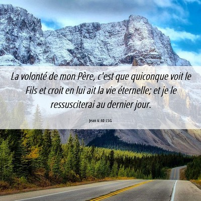 Picture 06 - Jean 6:40 LSG - La volonté de mon Père, c'est que quiconque - Bible Verse Picture