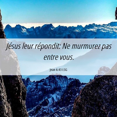 Picture 06 - Jean 6:43 LSG - Jésus leur répondit: Ne murmurez pas entre - Bible Verse Picture