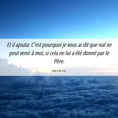 Picture 06 - Jean 6:65 LSG - Et il ajouta: C'est pourquoi je vous ai dit que - Bible Verse Picture