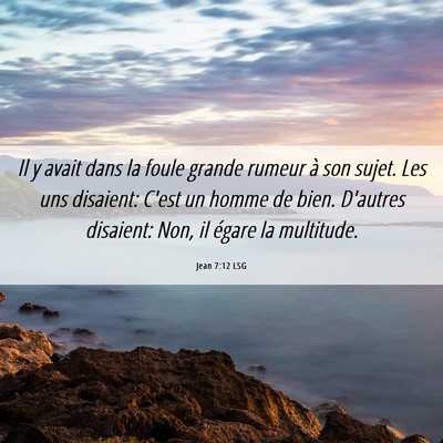 Picture 06 - Jean 7:12 LSG - Il y avait dans la foule grande rumeur à son - Bible Verse Picture