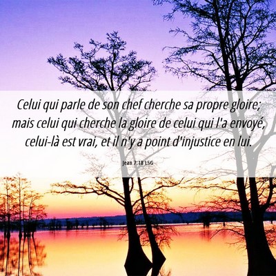 Picture 06 - Jean 7:18 LSG - Celui qui parle de son chef cherche sa propre - Bible Verse Picture