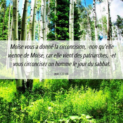 Picture 06 - Jean 7:22 LSG - Moïse vous a donné la circoncision, -non - Bible Verse Picture