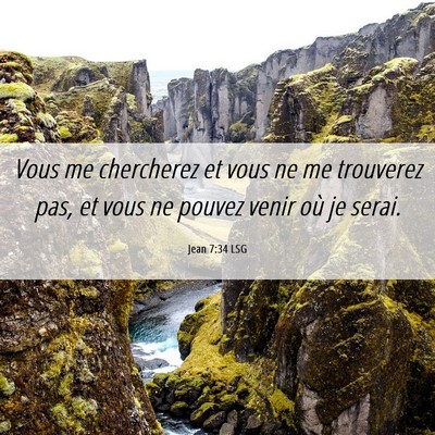 Picture 06 - Jean 7:34 LSG - Vous me chercherez et vous ne me trouverez pas, - Bible Verse Picture