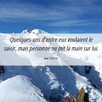 Picture 06 - Jean 7:44 LSG - Quelques-uns d'entre eux voulaient le saisir, - Bible Verse Picture
