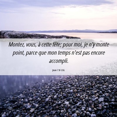 Picture 06 - Jean 7:8 LSG - Montez, vous, à cette fête; pour moi, je n'y - Bible Verse Picture