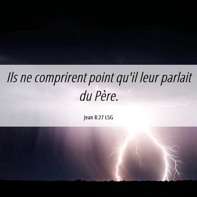 Picture 06 - Jean 8:27 LSG - Ils ne comprirent point qu'il leur parlait du - Bible Verse Picture