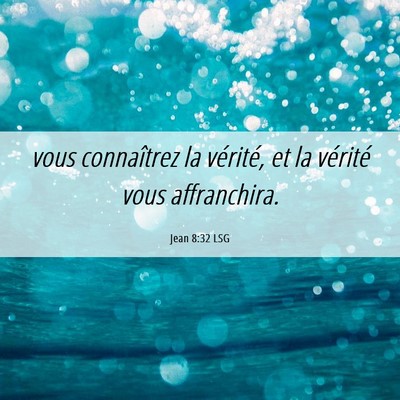 Picture 06 - Jean 8:32 LSG - vous connaîtrez la vérité, et la vérité vous - Bible Verse Picture