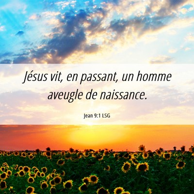 Picture 06 - Jean 9:1 LSG - Jésus vit, en passant, un homme aveugle de - Bible Verse Picture