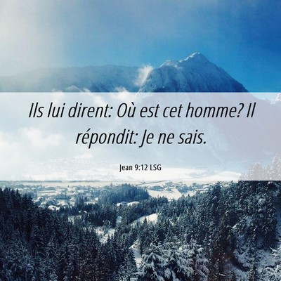 Picture 06 - Jean 9:12 LSG - Ils lui dirent: Où est cet homme? Il répondit: - Bible Verse Picture