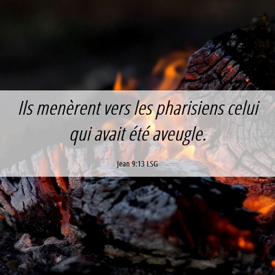 Picture 06 - Jean 9:13 LSG - Ils menèrent vers les pharisiens celui qui avait - Bible Verse Picture