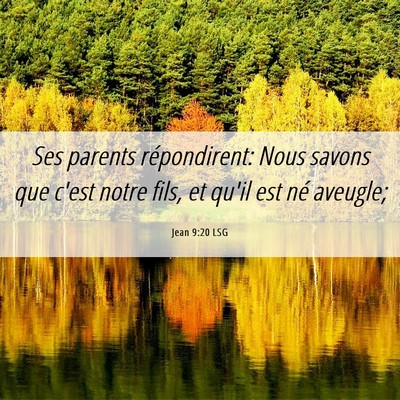 Picture 06 - Jean 9:20 LSG - Ses parents répondirent: Nous savons que c'est - Bible Verse Picture