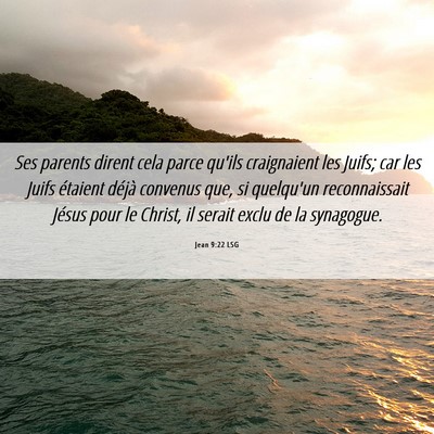 Picture 06 - Jean 9:22 LSG - Ses parents dirent cela parce qu'ils craignaient - Bible Verse Picture