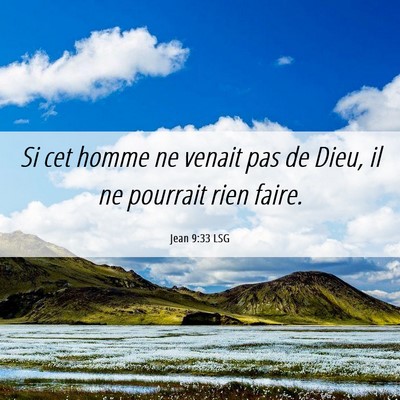 Picture 06 - Jean 9:33 LSG - Si cet homme ne venait pas de Dieu, il ne - Bible Verse Picture