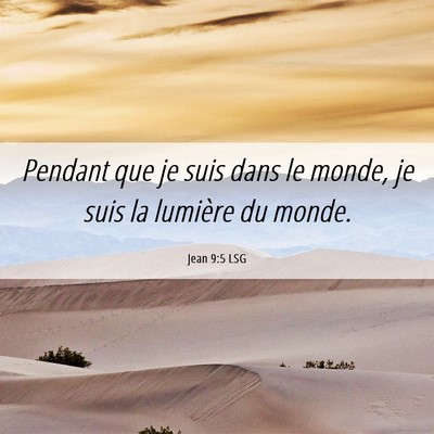 Picture 06 - Jean 9:5 LSG - Pendant que je suis dans le monde, je suis la - Bible Verse Picture