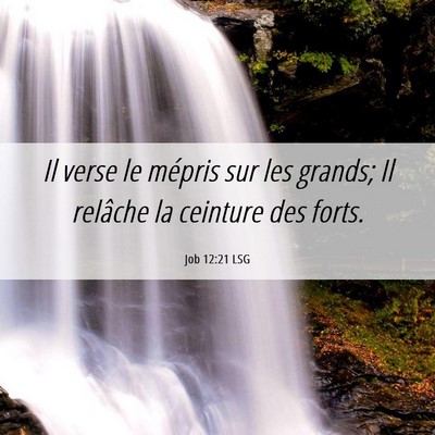 Picture 06 - Job 12:21 LSG - Il verse le mépris sur les grands; Il relâche - Bible Verse Picture