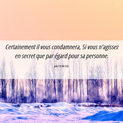 Picture 06 - Job 13:10 LSG - Certainement il vous condamnera, Si vous - Bible Verse Picture