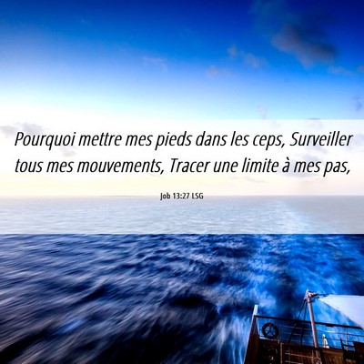 Picture 06 - Job 13:27 LSG - Pourquoi mettre mes pieds dans les ceps, - Bible Verse Picture