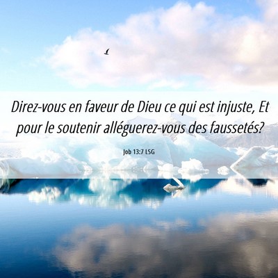 Picture 06 - Job 13:7 LSG - Direz-vous en faveur de Dieu ce qui est injuste, - Bible Verse Picture