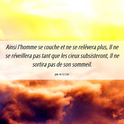 Picture 06 - Job 14:12 LSG - Ainsi l'homme se couche et ne se relèvera plus, - Bible Verse Picture