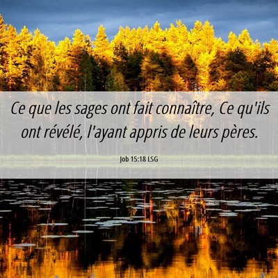 Picture 06 - Job 15:18 LSG - Ce que les sages ont fait connaître, Ce qu'ils - Bible Verse Picture