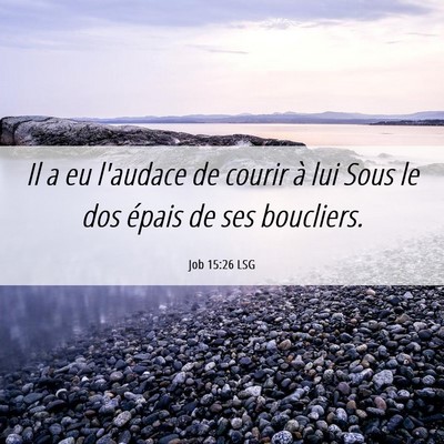 Picture 06 - Job 15:26 LSG - Il a eu l'audace de courir à lui Sous le dos - Bible Verse Picture
